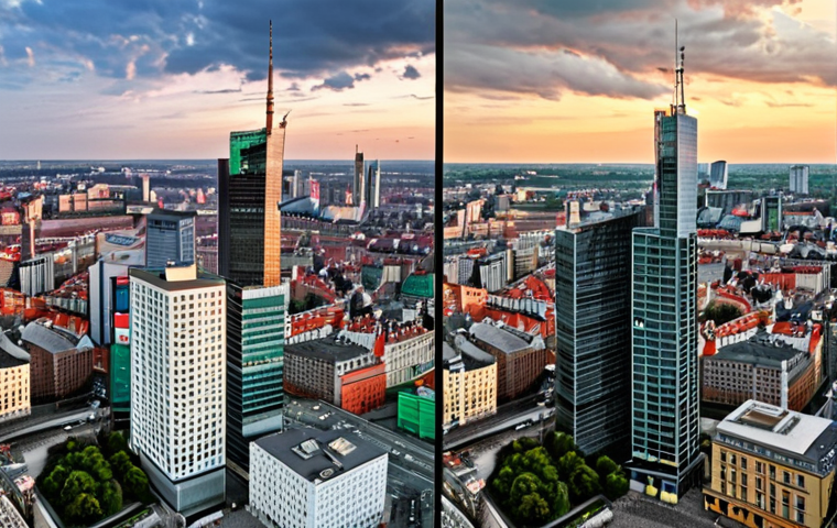 **

Financial charts and graphs depicting key financial ratios (Debt-to-Equity, Interest Coverage Ratio, Current Ratio, Net Profit Margin) overlaid on a cityscape of Warsaw, Poland. The ratios should be displayed with data relevant to a Polish corporation. Emphasis on data visualization to illustrate credit risk assessment for corporate bonds. Moody's or Fitch ratings shown alongside with the financial data for comparison.

**